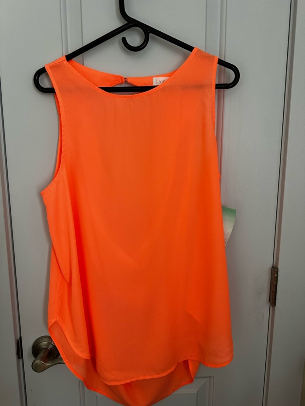 Decree Neon Orange Sleeveless Chiffon Camisole